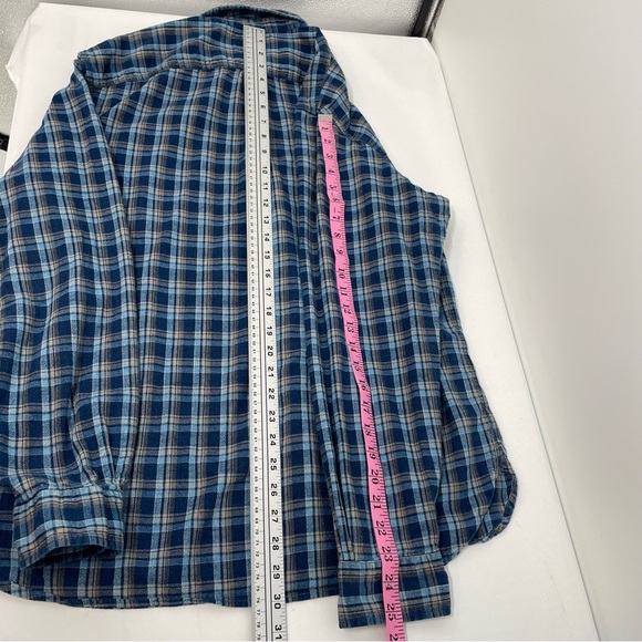 Ralph Lauren Double RL (RRL) Button Down Shirt Men’s L Blue Plaid - Picture 7 of 9